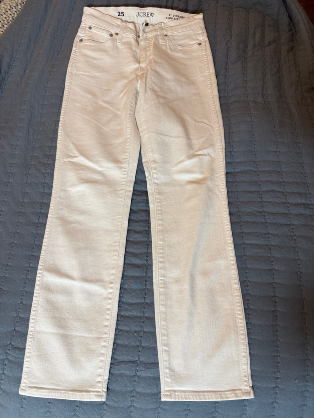 J. Crew White Straight-Leg Jeans